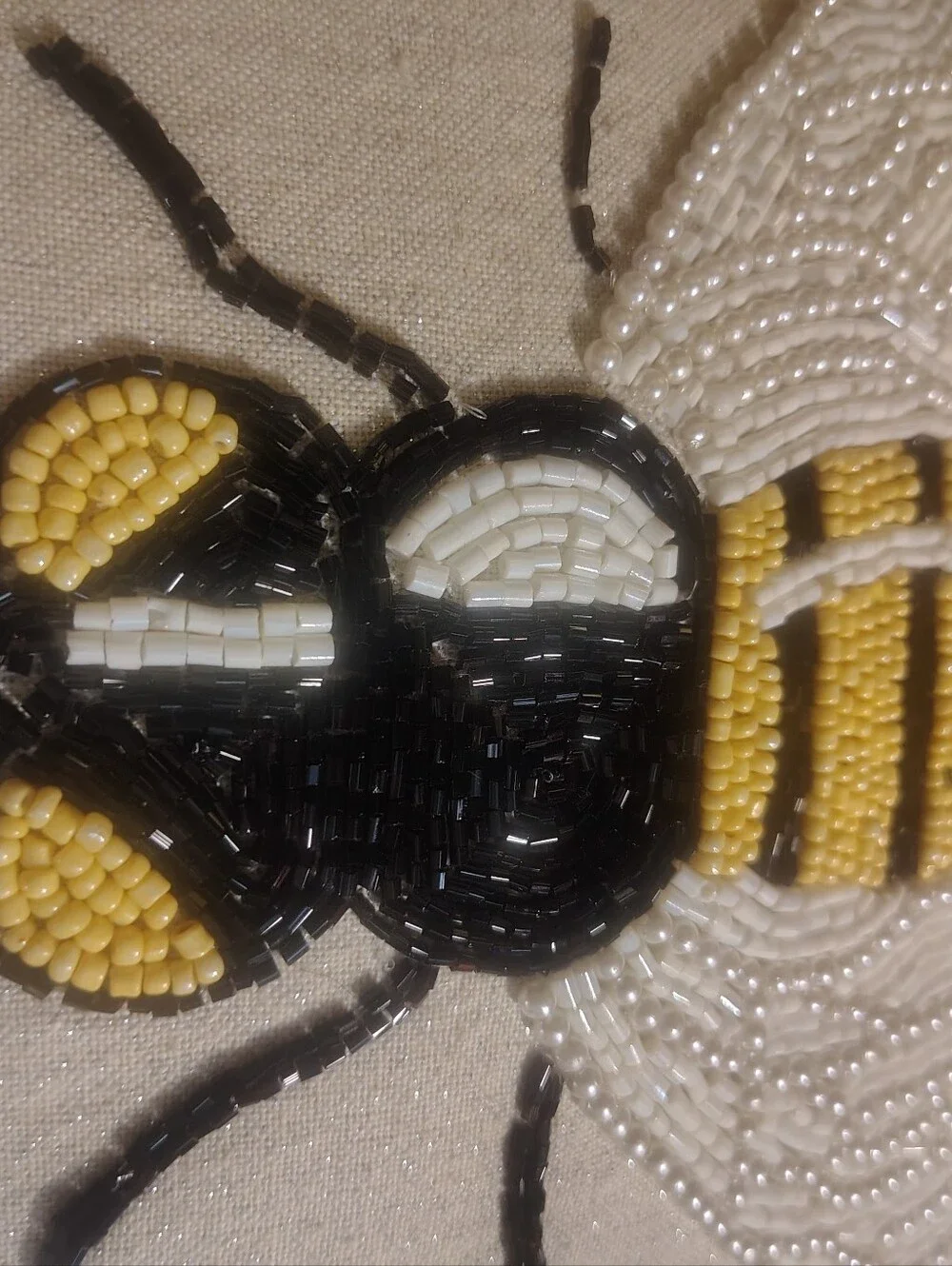 Gorgeous Primrose Vintage Beaded BUMBLE BEE Detail Throw Pillow 16
